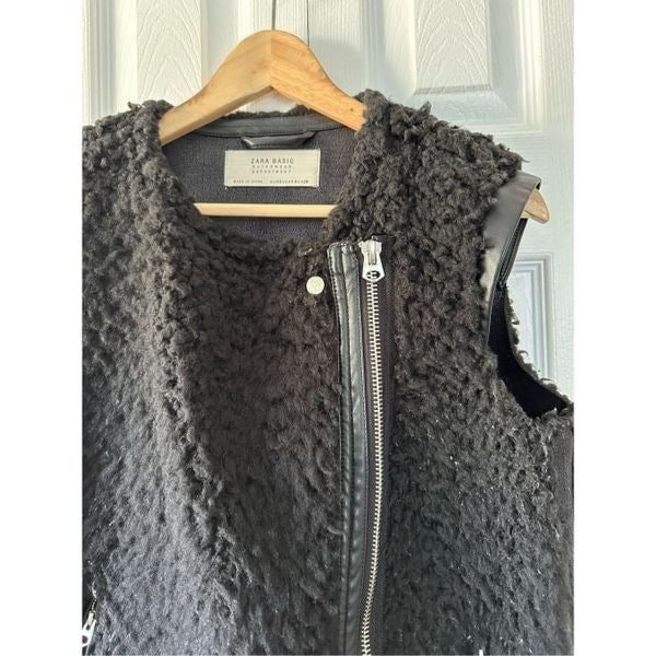 Personality ZARA Faux Fur/Leather Motorcycle Vest Jacket i24xNNFGM Factory Price