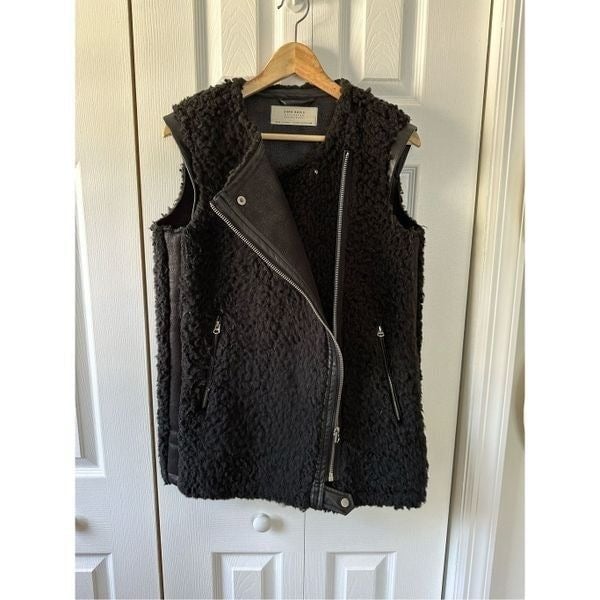 Personality ZARA Faux Fur/Leather Motorcycle Vest Jacket i24xNNFGM Factory Price