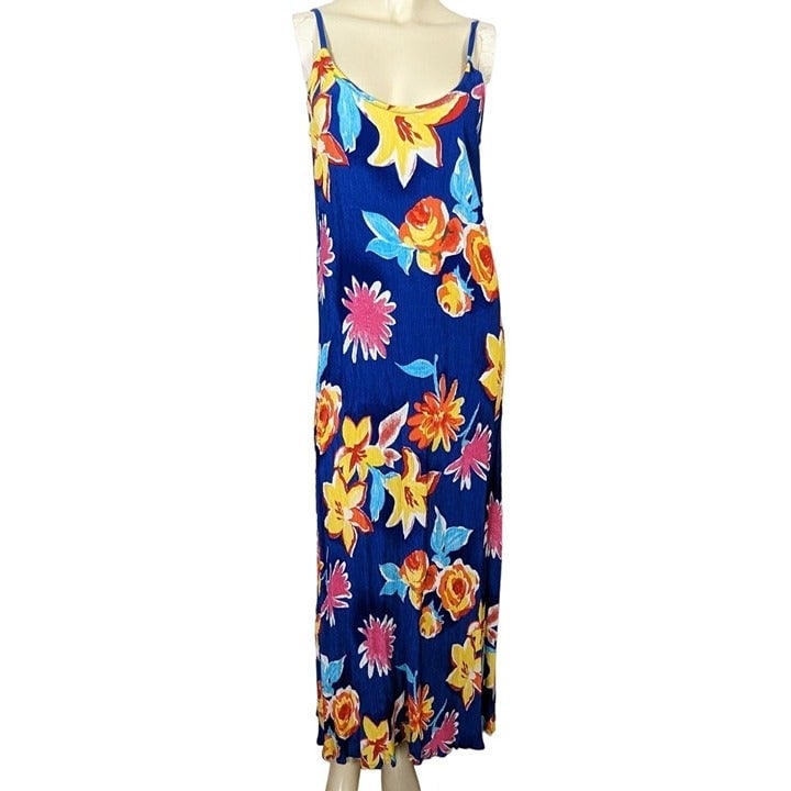 Fashion Vintage ANTONIO MORENO MIAMI sleeveless floral crinkle material colorful S/M NvIrGTQcT Online Exclusive