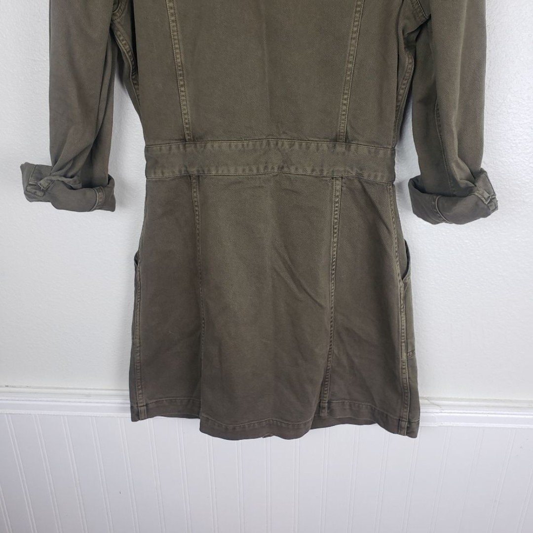 floor price Women´s Rail Mini Olive Green Denim Jean Button Up Long Sleeve Dress Size Small n1Ek94adf just for you