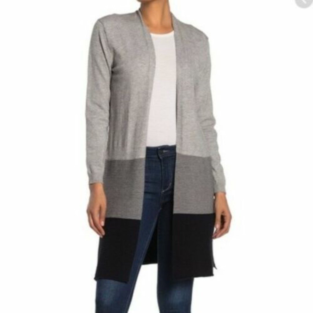 Buy Joseph A Open Cardigan Sweater XS Striped Colorblock Gray Combo NWT $88 B52 OiYbZ58HV Low Price