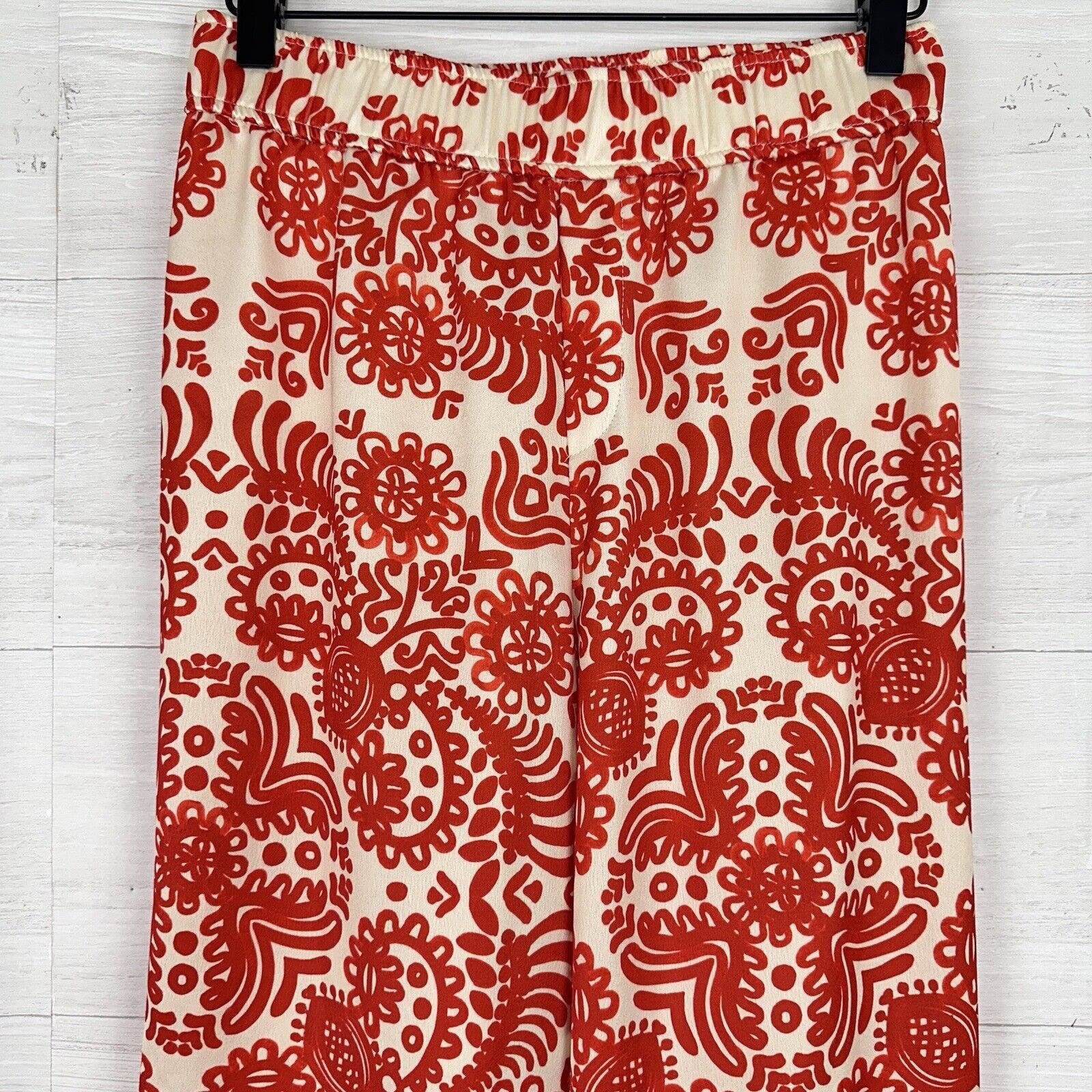 Factory Direct  Zara Satin Printed Pajama Style Wide Leg Pants Size S Floral Orange Side Slits l5P4Cu8C6 Low Price
