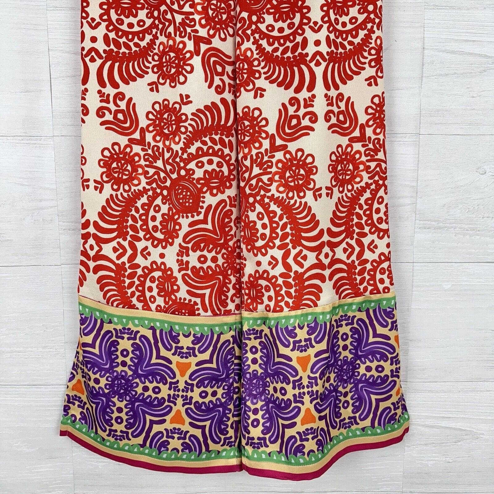 Factory Direct  Zara Satin Printed Pajama Style Wide Leg Pants Size S Floral Orange Side Slits l5P4Cu8C6 Low Price