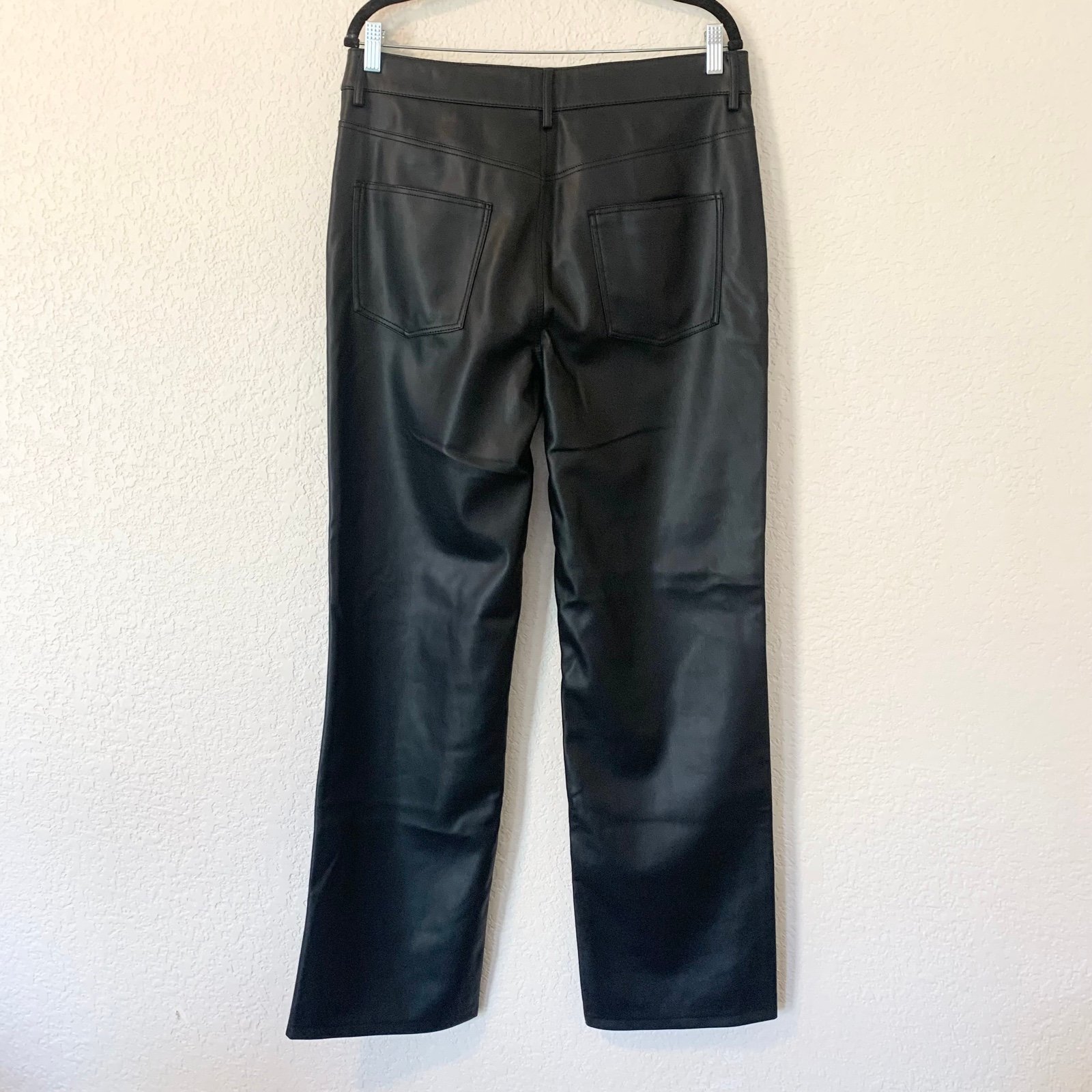 large discount NWT Zara Faux Leather ‘90s Wide Leg High Rise Pants in Black o1gjD8UTg Counter Genuine 