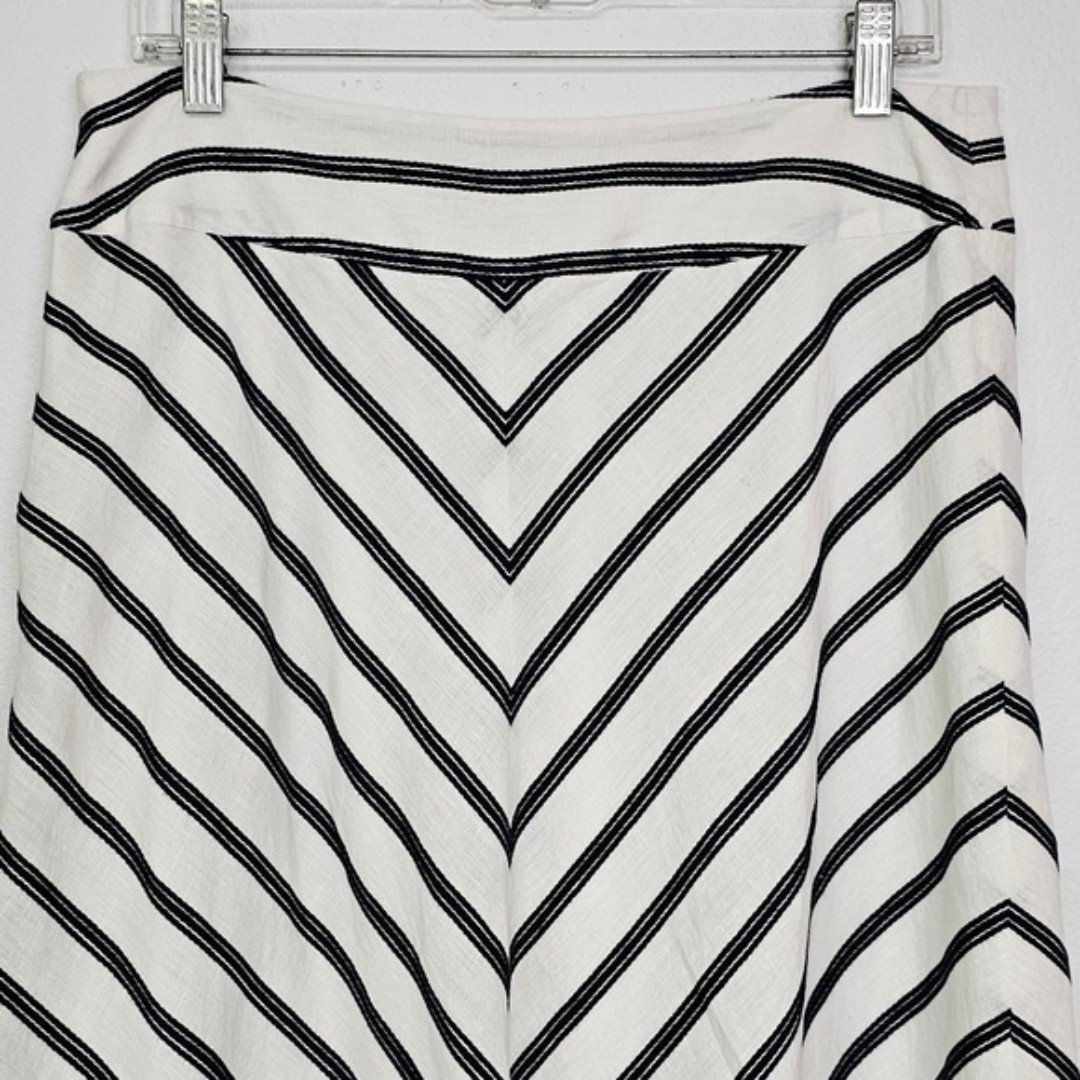 reasonable price Talbots. Linen Blend Diagonal Striped Full Skirt. Size 10. hlb1y8Q15 Low Price