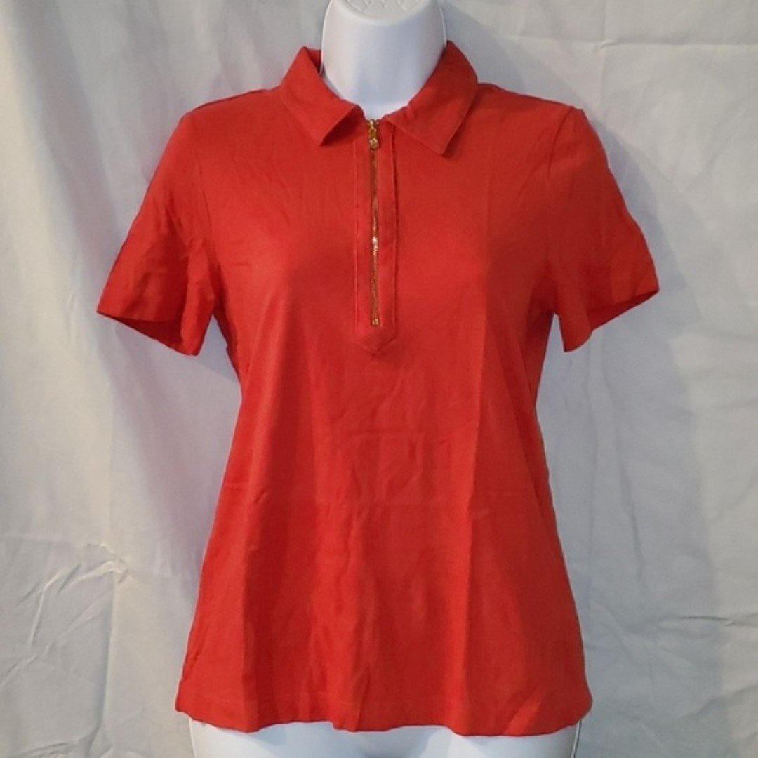 cheapest place to buy  Tory Burch red half zip polo sz 