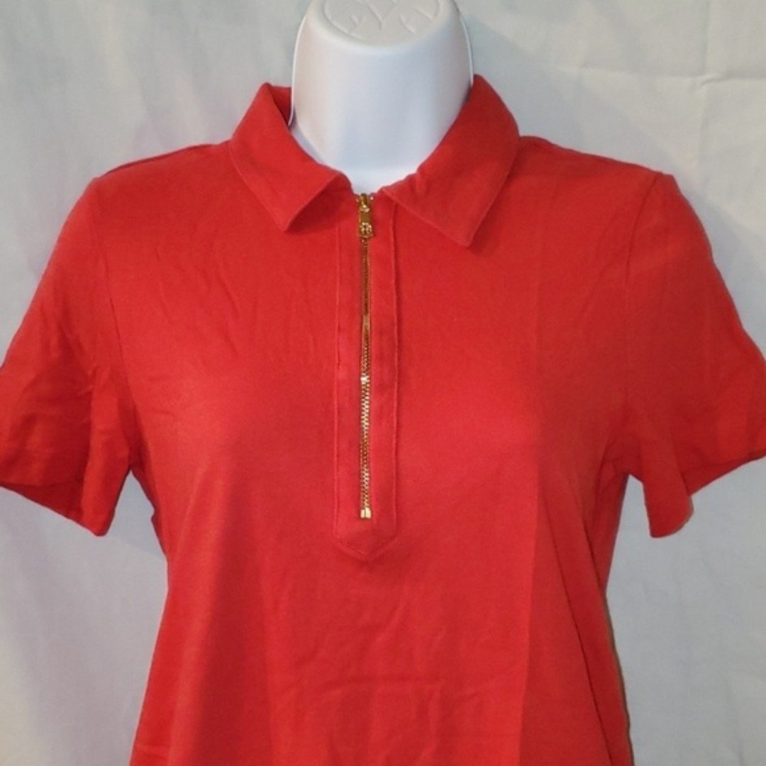 cheapest place to buy  Tory Burch red half zip polo sz small PpZFRjaIC Outlet Store