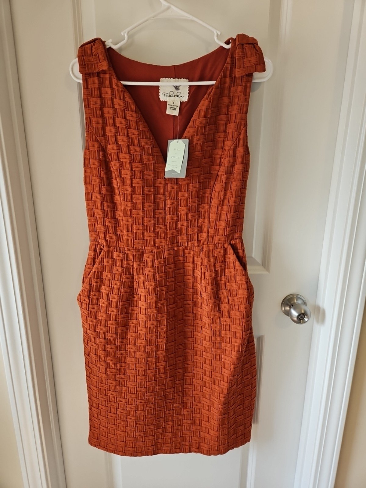 Nice NWT Anthropologie Tabitha Dress Size 8 Woven Pockets Strapless Burnt Orange jUdzouDMY just buy it