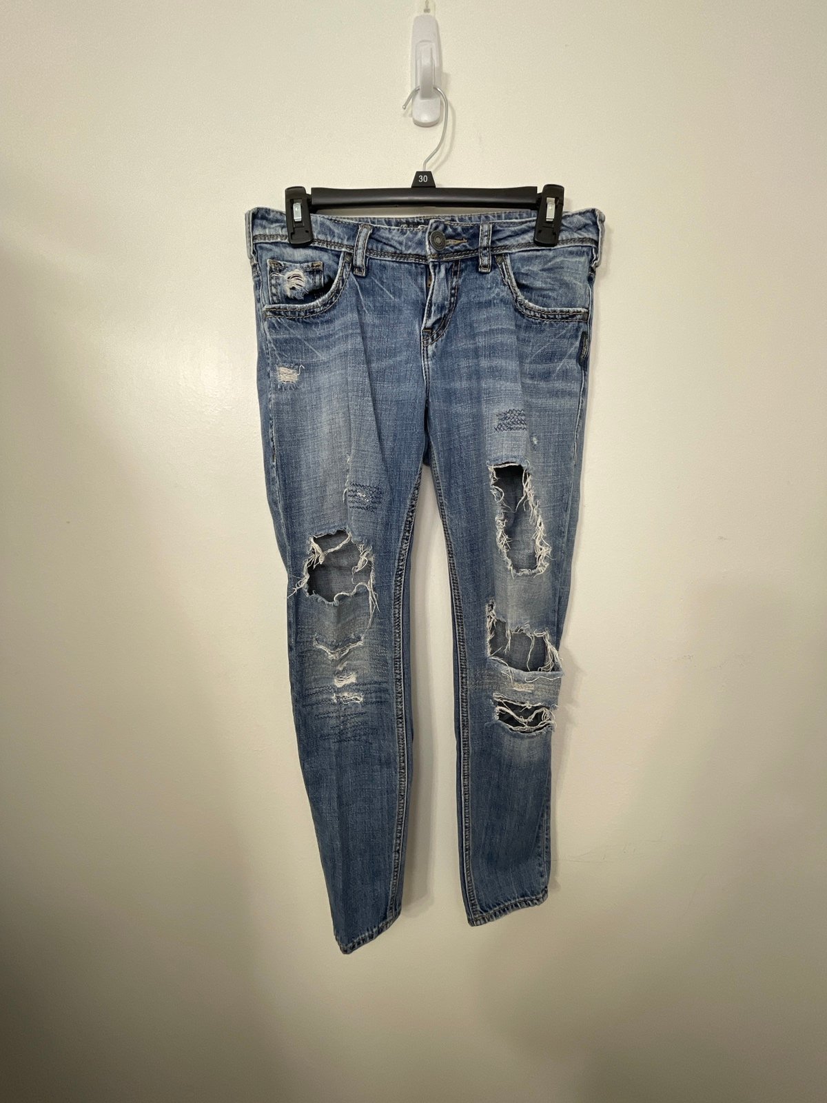 Cheap Lightly Used Light Blue Silver Boyfriend Women’s Jeans - Petite W25/L26 lr5SpnAVU New Style