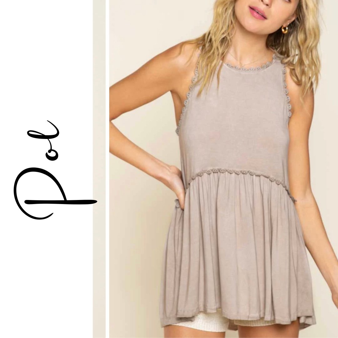 Special offer  POL Sweet & Simple Babydoll Knit Tunic Long Zip Racerback Swing Tank Top IJCfWoSud Everyday Low Prices