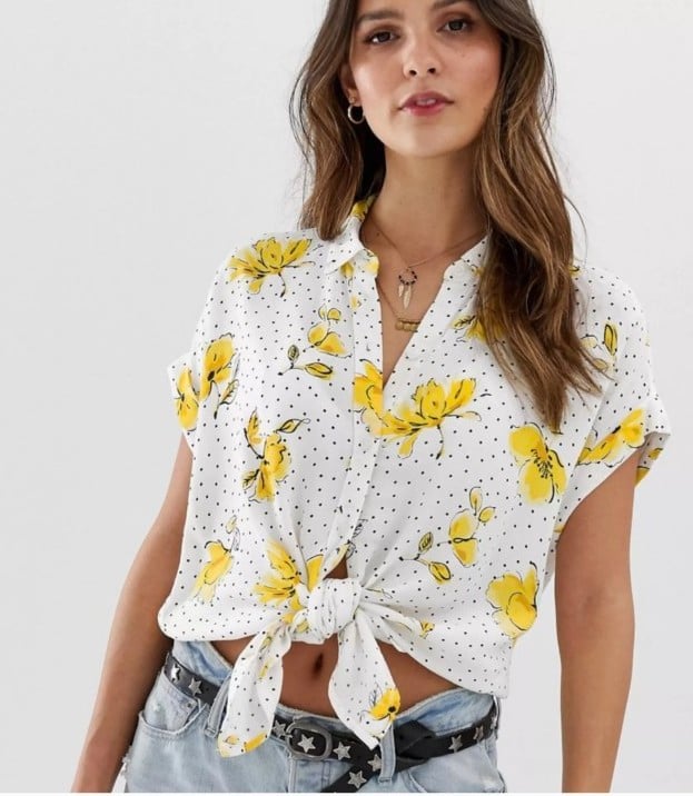 Popular TopAbercrombie and Fitch Yellow Floral Blouse, 