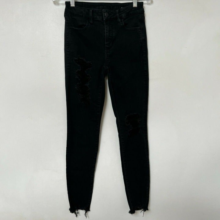 Authentic American Eagle Distressed High Rise Jegging Next Level Stretch Jeans Black Sz 4 JdBqJV8wA Outlet Store