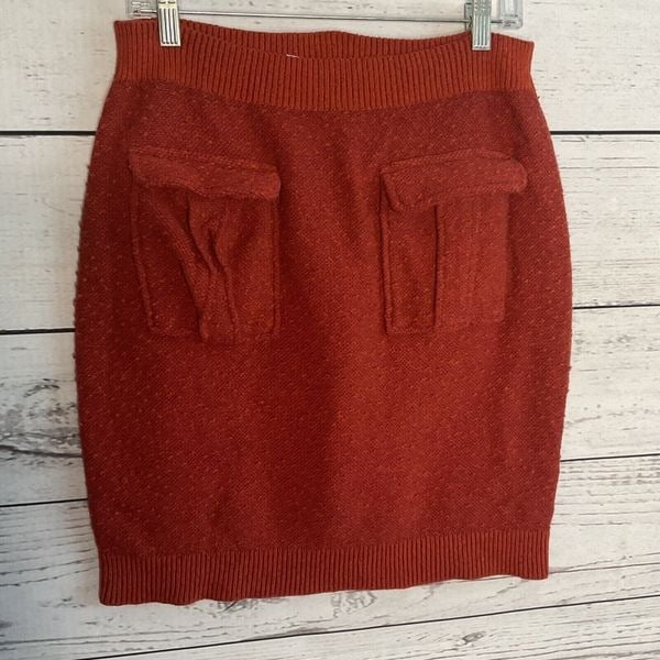 large selection Anthropologie Moth Womens Skirt size M Orange Red Wool Pockets Sweater Skirt ignRWHfQG all for you