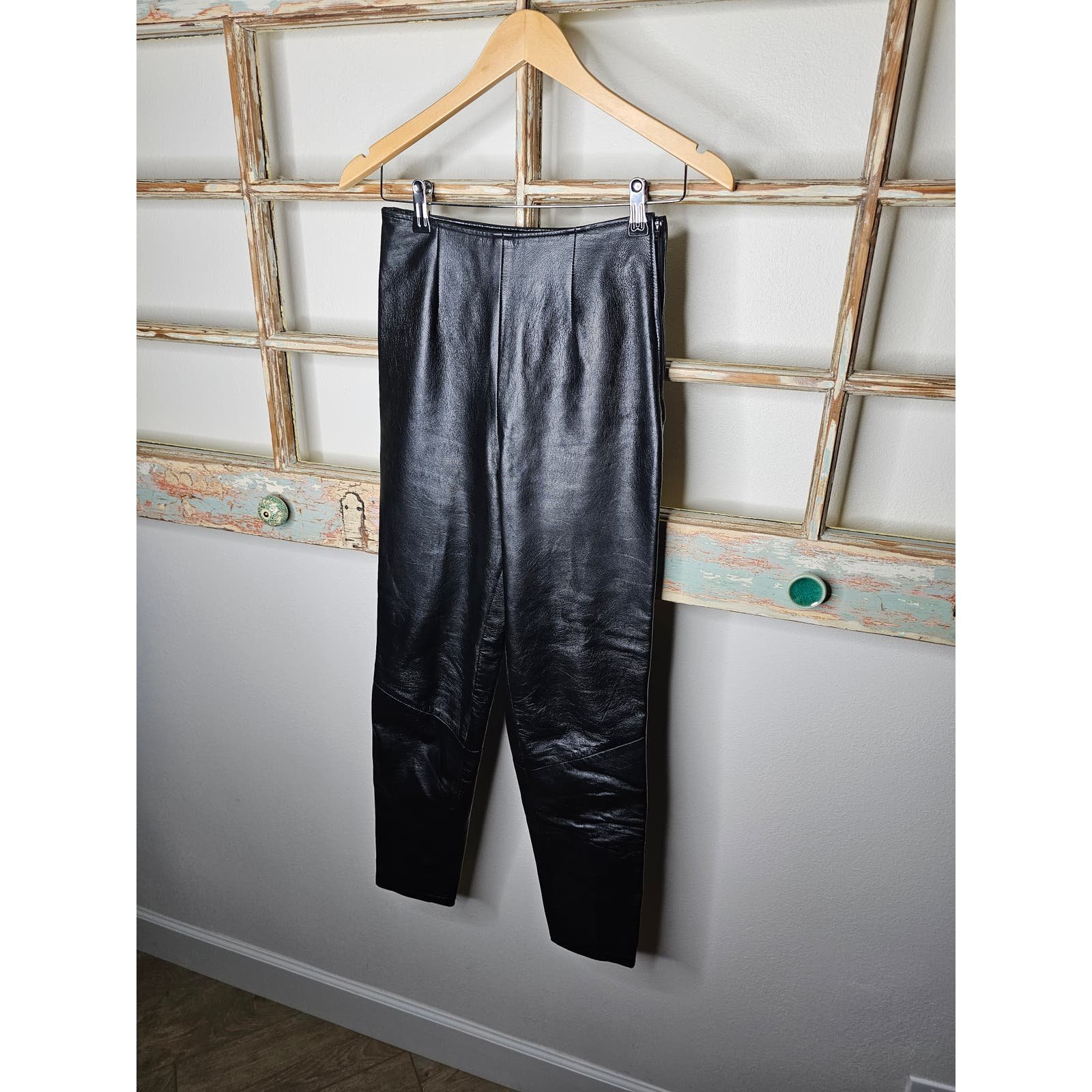Wholesale price Leather Carina Pelle lined Black Pants Ladies size 4 HYw6980V2 New Style