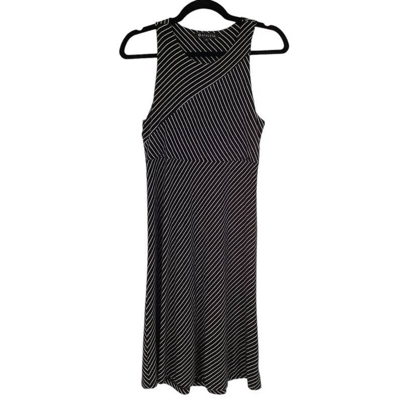 Beautiful Athleta Black White Size Medium Sleeveless Jersey Knit Striped Tank Midi Dress jlSBUhv1y New Style