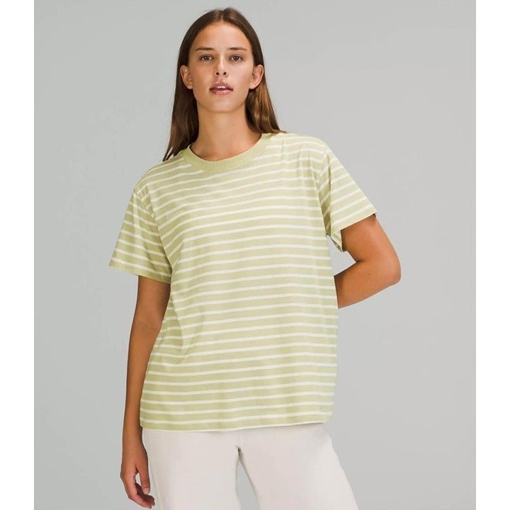 reasonable price Lululemon All Yours Striped Casual Athleisure Tee Sz 8 IS3FJVXyF Hot Sale