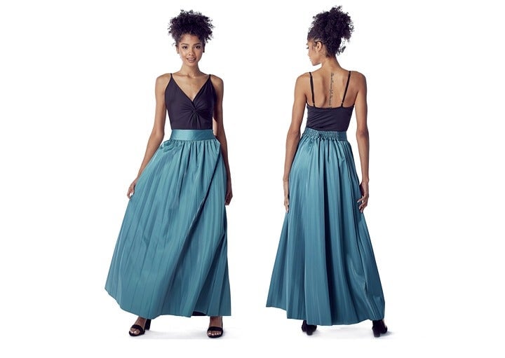 Great New Tov Holy Blue Pleated Faux Leather Maxi Skirt