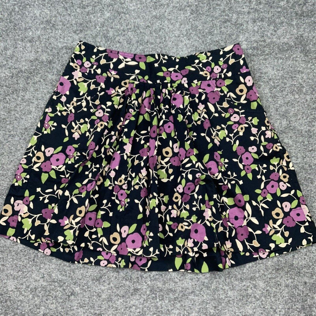 Popular LOFT Skirt Womens Size 4 Aline Blue Floral Side