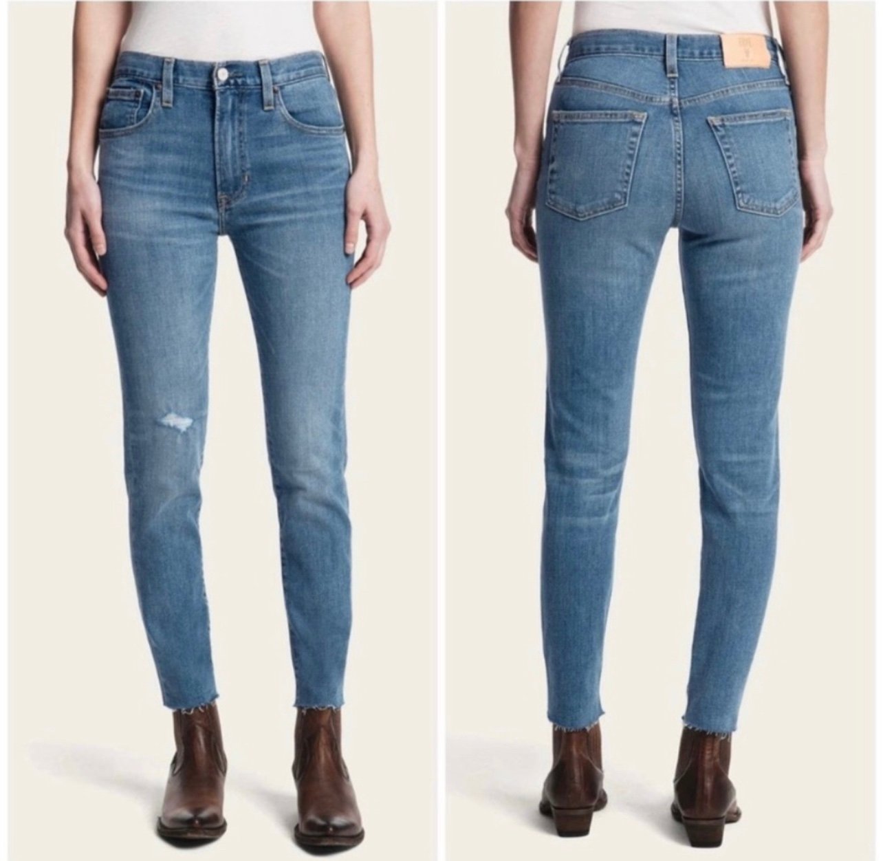 Simple Frye Distressed Sienna Crop Skinny Jeans Size 27