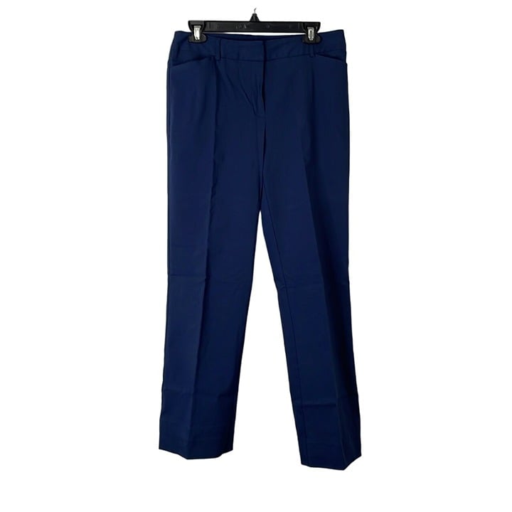 Simple Womens Blue Stretch Flat Front Slash Pockets Straight Leg Dress Pants Size 10 JU1NkDpGR US Outlet