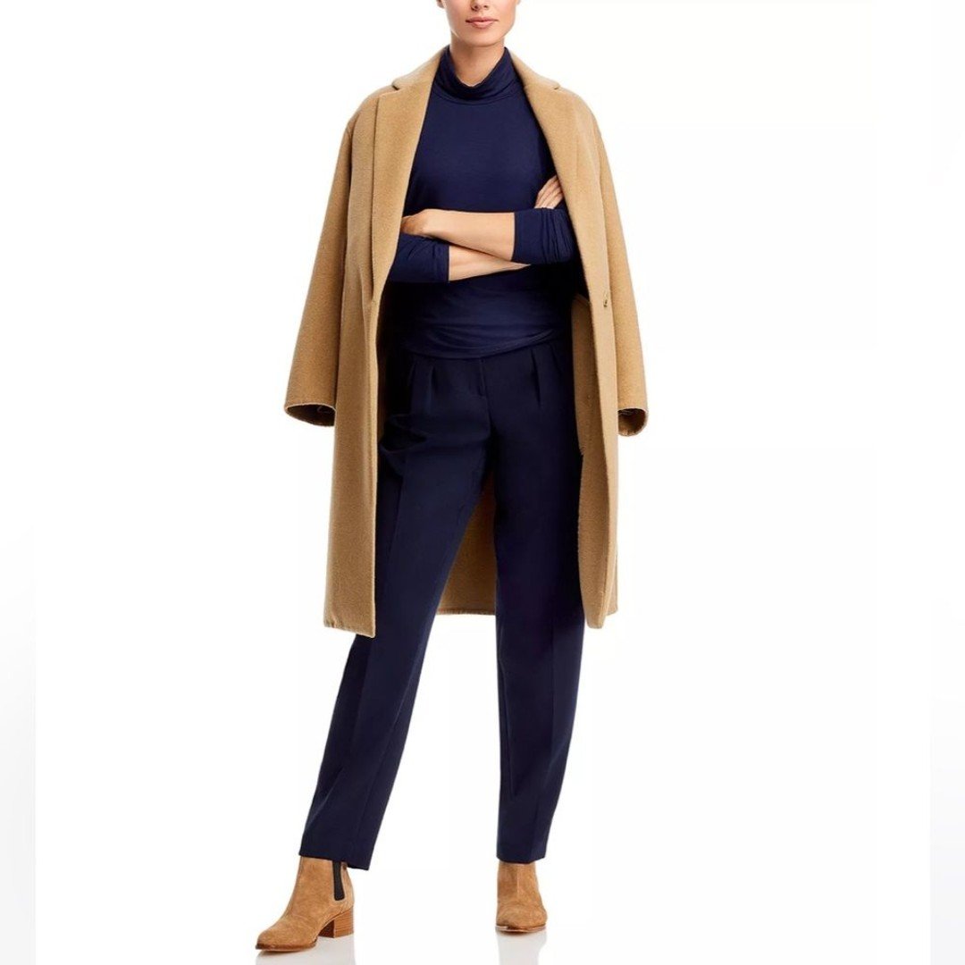 big discount Eileen Fisher Turtleneck Slim Fit Top Long Sleeve Navy Blue Size S mVxjqnuR0 hot sale