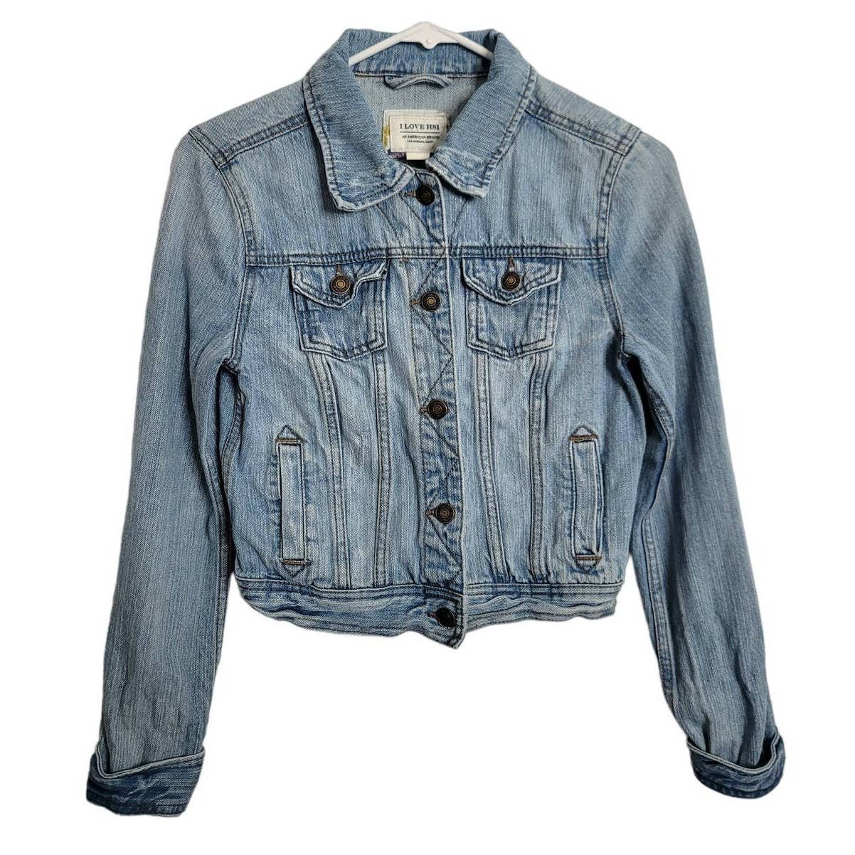Simple I Love H81 Denim Jean Jacket Size Small ou9D2twhK Factory Price