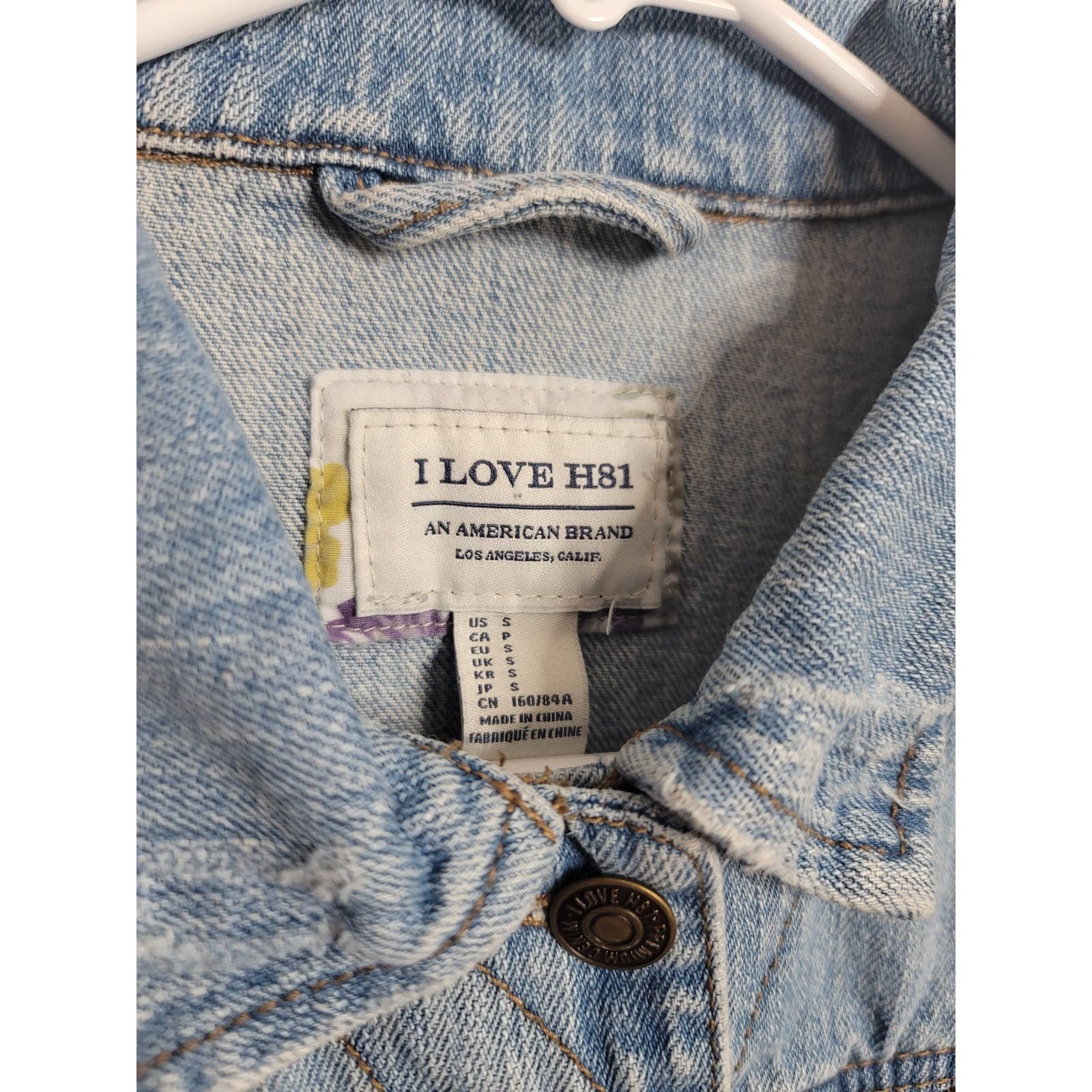 Simple I Love H81 Denim Jean Jacket Size Small ou9D2twhK Factory Price