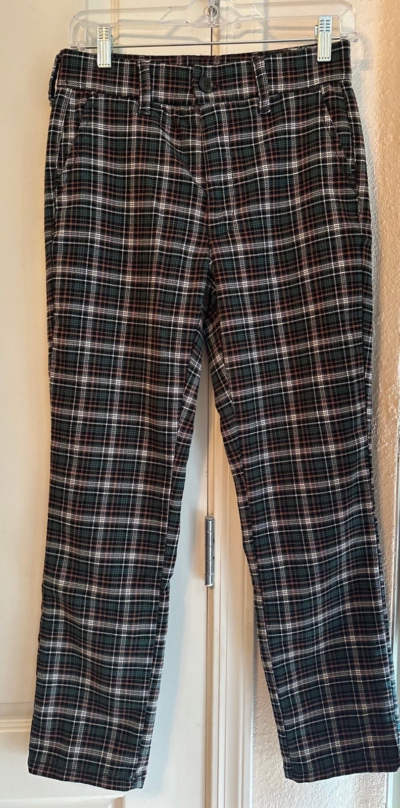 Authentic American Eagle Super High Rise Skinny Trouser Size 4 R Green Plaid IiomOPNMK Outlet Store