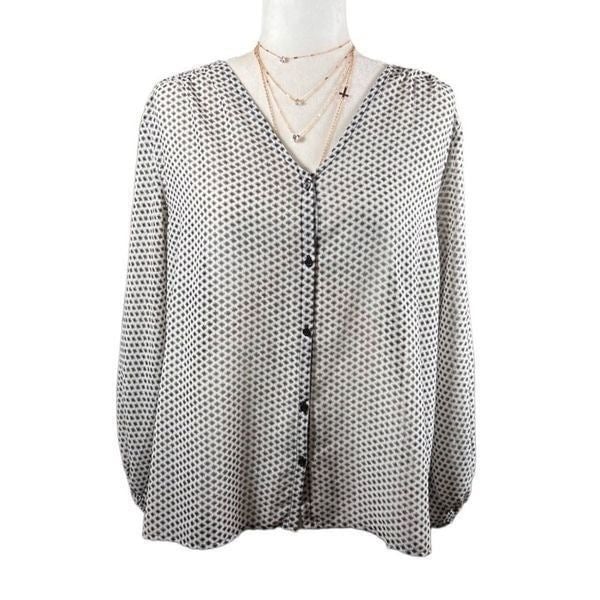 cheapest place to buy  H&M sheer blouse high low hem bu