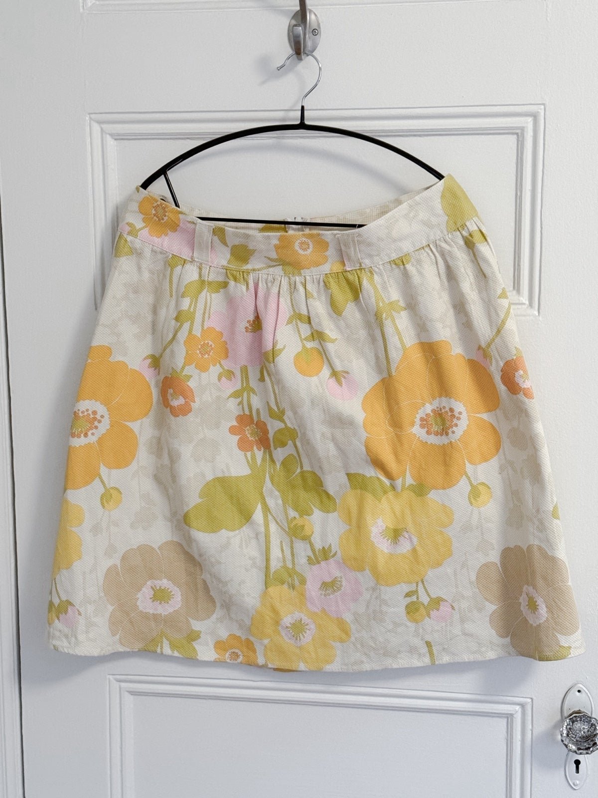 Simple Vintage Retro Floral A-line Skirt L I8ZcQstN2 no