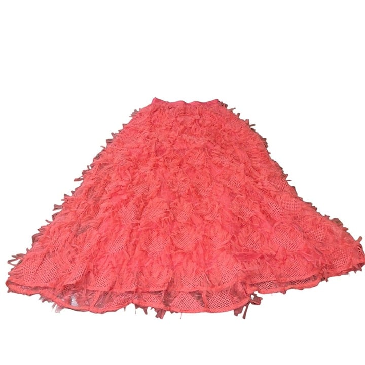 high discount ANTHROPOLOGIE Women´s Size 2 Cynthia Textured A-Line Tulle Midi Skirt in Coral ggTvCuWh4 Buying Cheap