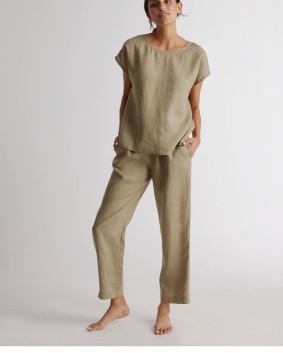 Wholesale price Quince 100% European Linen Pajama Set w