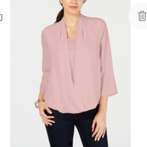 Promotions  NEW Charter Club Surplice Blouse Top, Size 