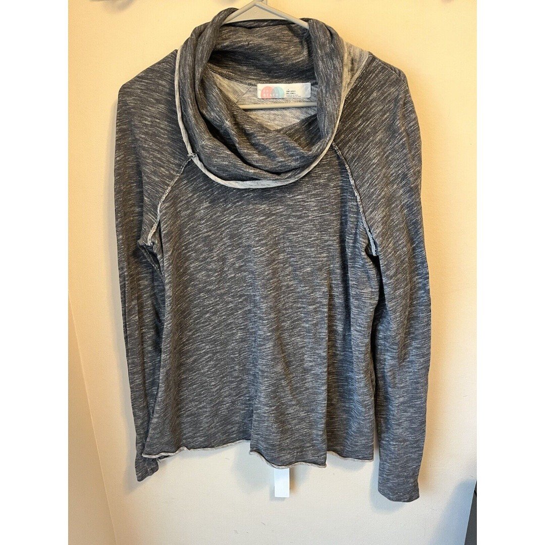 Perfect Free People FP Beach Cotton Cocoon Cowl Neck Sweater Gray Medium Casual JjgaKC9Zy for sale
