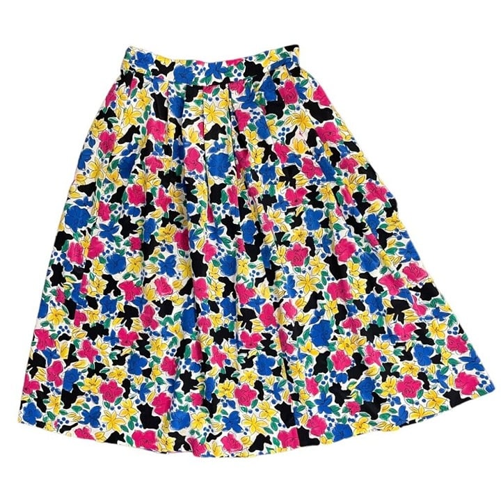 Discounted SK & Company Fit & Flare Midi Vibrant Multicolor All Over Floral Print Skirt 16 oYfu6Lotk for sale