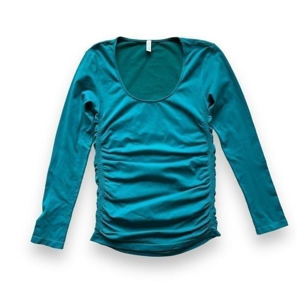 large discount Last Tango Size M/L turquoise seamless scrunch seamless long sleeve top shirt KsbLBjPFx online store