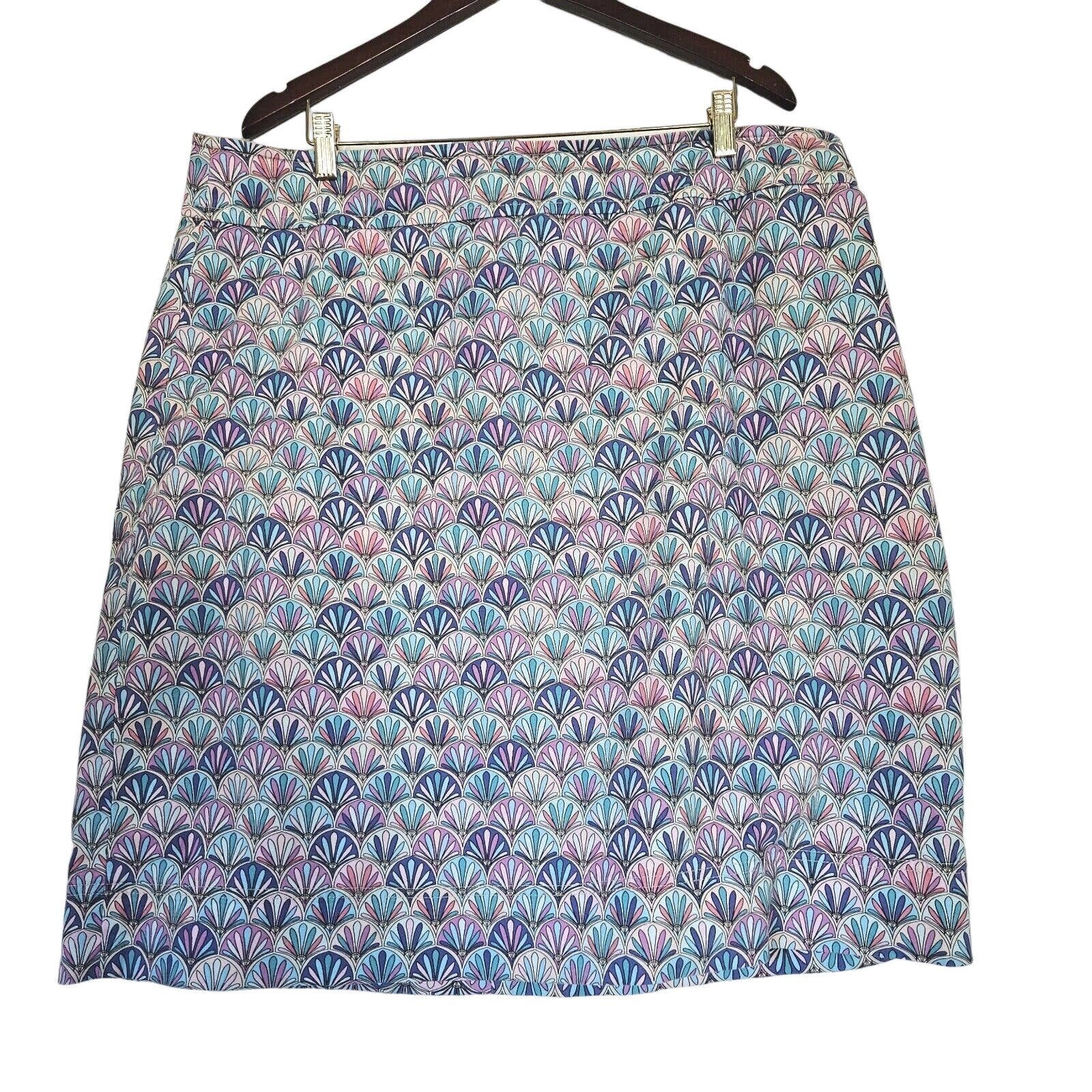 Nice Talbots Womens Shell Print Skirt Size 16W Multicol