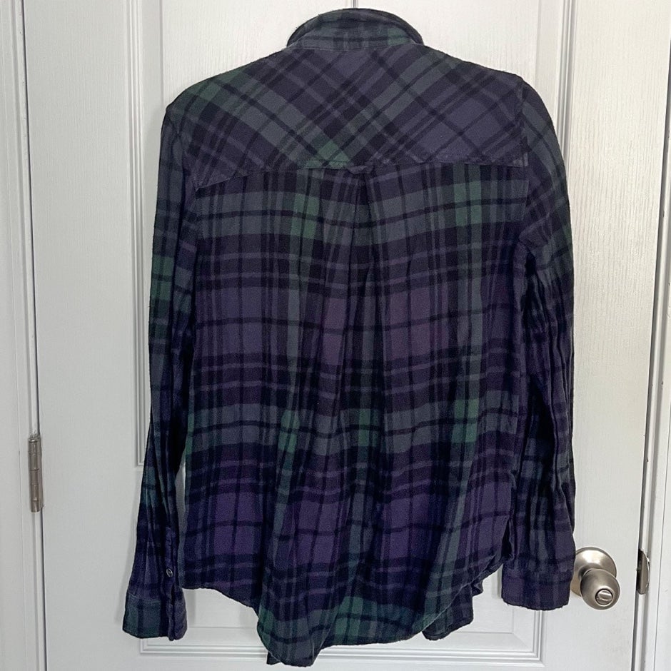 save up to 70% BDG Purple & Green Long Sleeve Plaid Pocket Flannel JfMpafHSV Everyday Low Prices