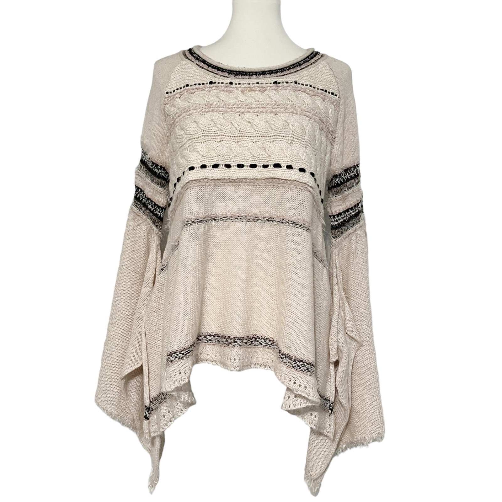 Exclusive Free People Craft Time Bell Sleeve Knit Ivory Sweater LJib6Ckh2 Factory Price
