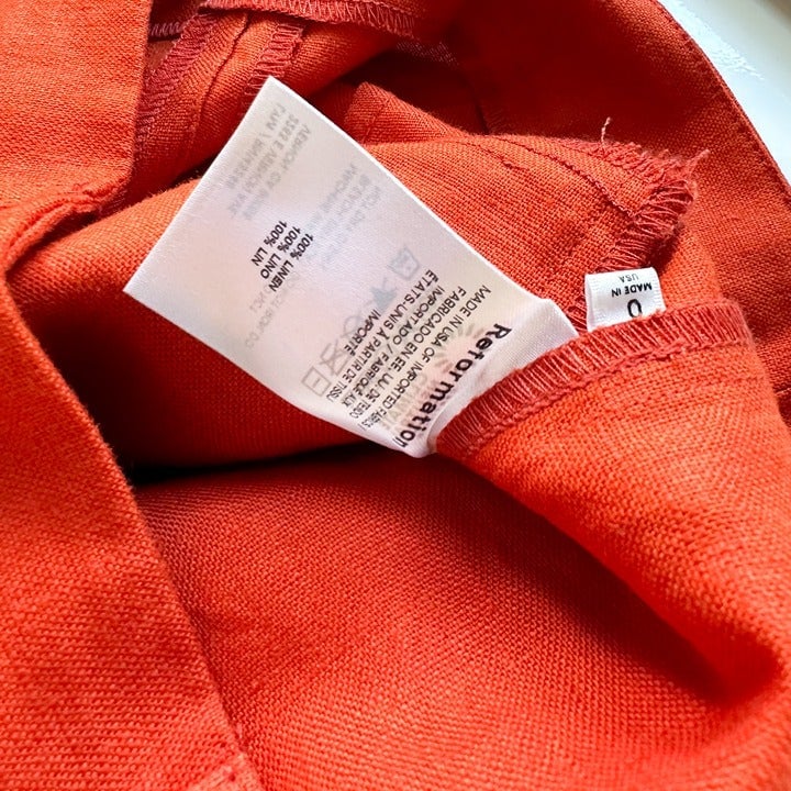 Amazing Reformation | NWT Vesta Pants Linen Trousers in Blood Orange HhZnziBfO US Outlet