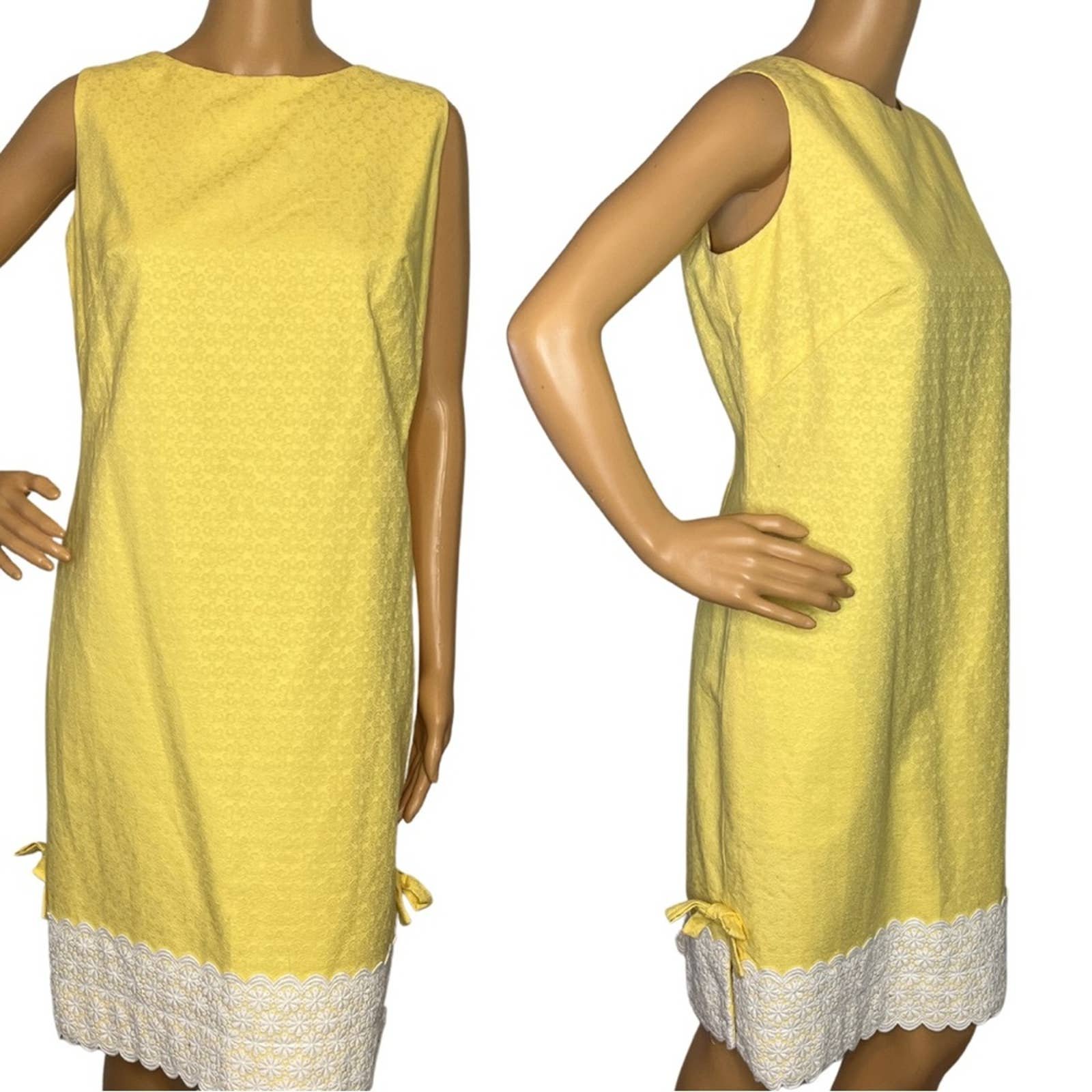 Personality Lilly Pulitzer Yellow Shift Dress with White Crochet Hem Size 12 orhG1yfOP Online Exclusive