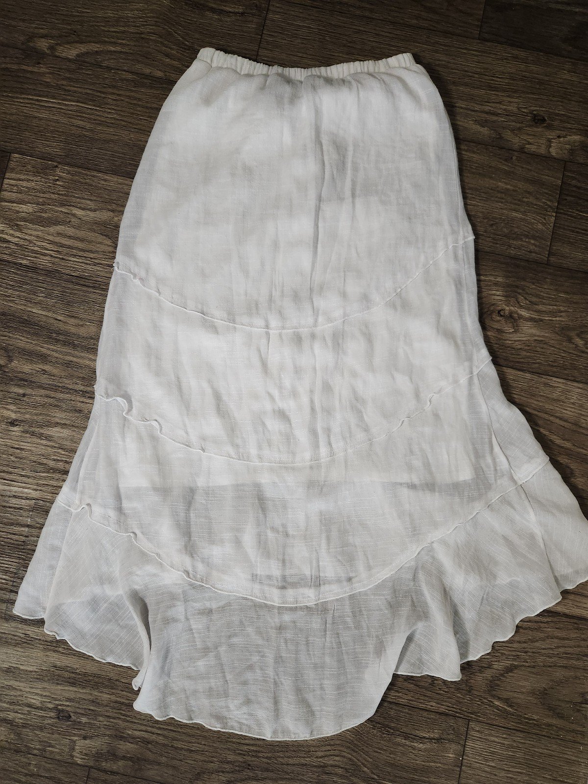 Custom White Ruffled Low Hem High Hem Maxi Skirt Size Medium NLED8CZpB New Style