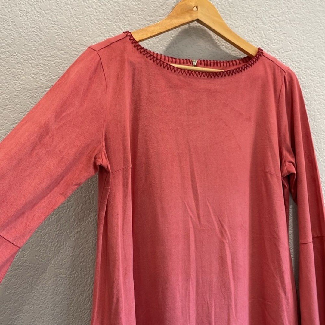 Custom Soft Surroundings Beatrix Pink Faux Suede Bell Sleeve Tunic Size Small mdYTH0gZx Buying Cheap