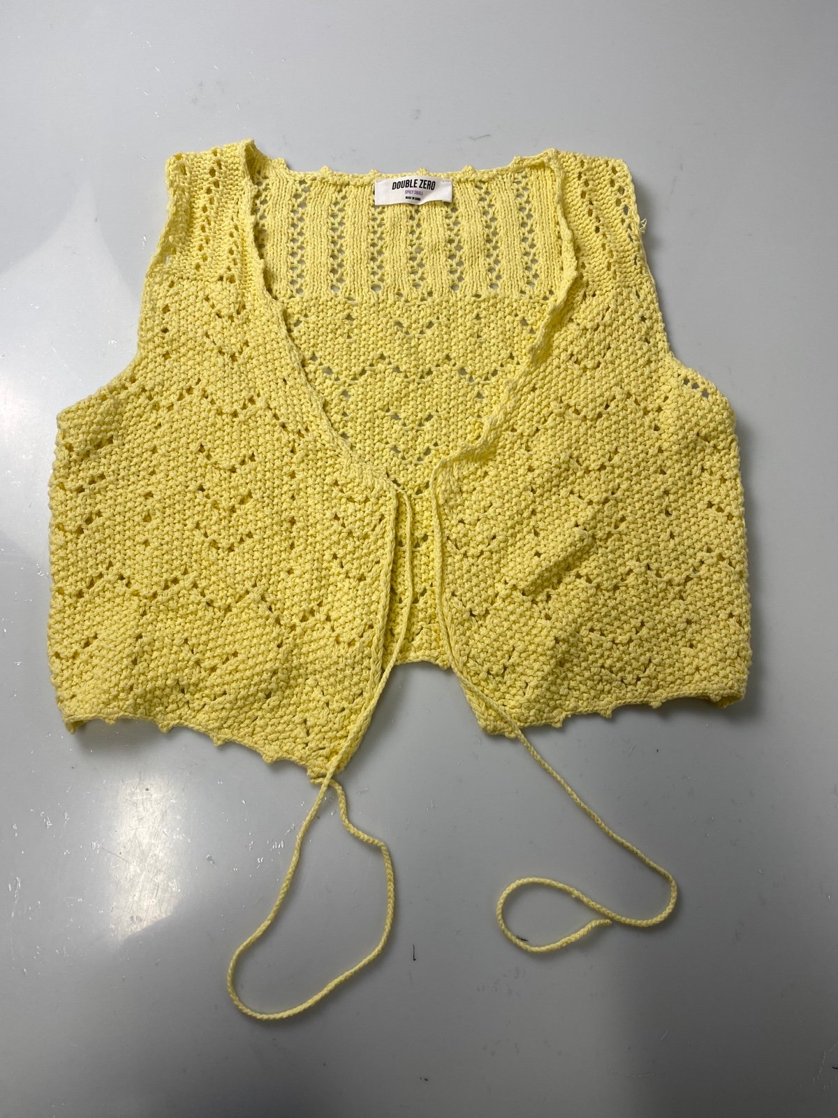 Perfect DOUBLE ZERO bright yellow crochet top hx0yxQASK