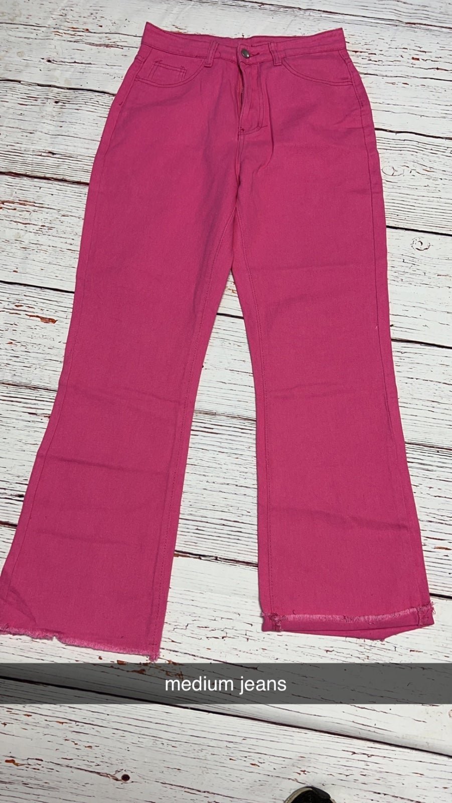 High quality New Pink Women´s High Waisted Flare Jeans Frayed Raw Hem Bell Bottom Denim Pants kG82f2x8Q Wholesale