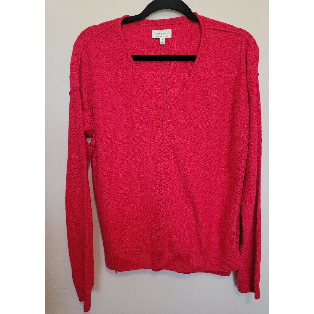 Discounted Lucky Brand Womens V Neck Pullover Sweater S