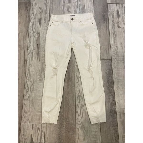 Gorgeous Enjean white distressed, jeans, size 9 Kxw9aBW