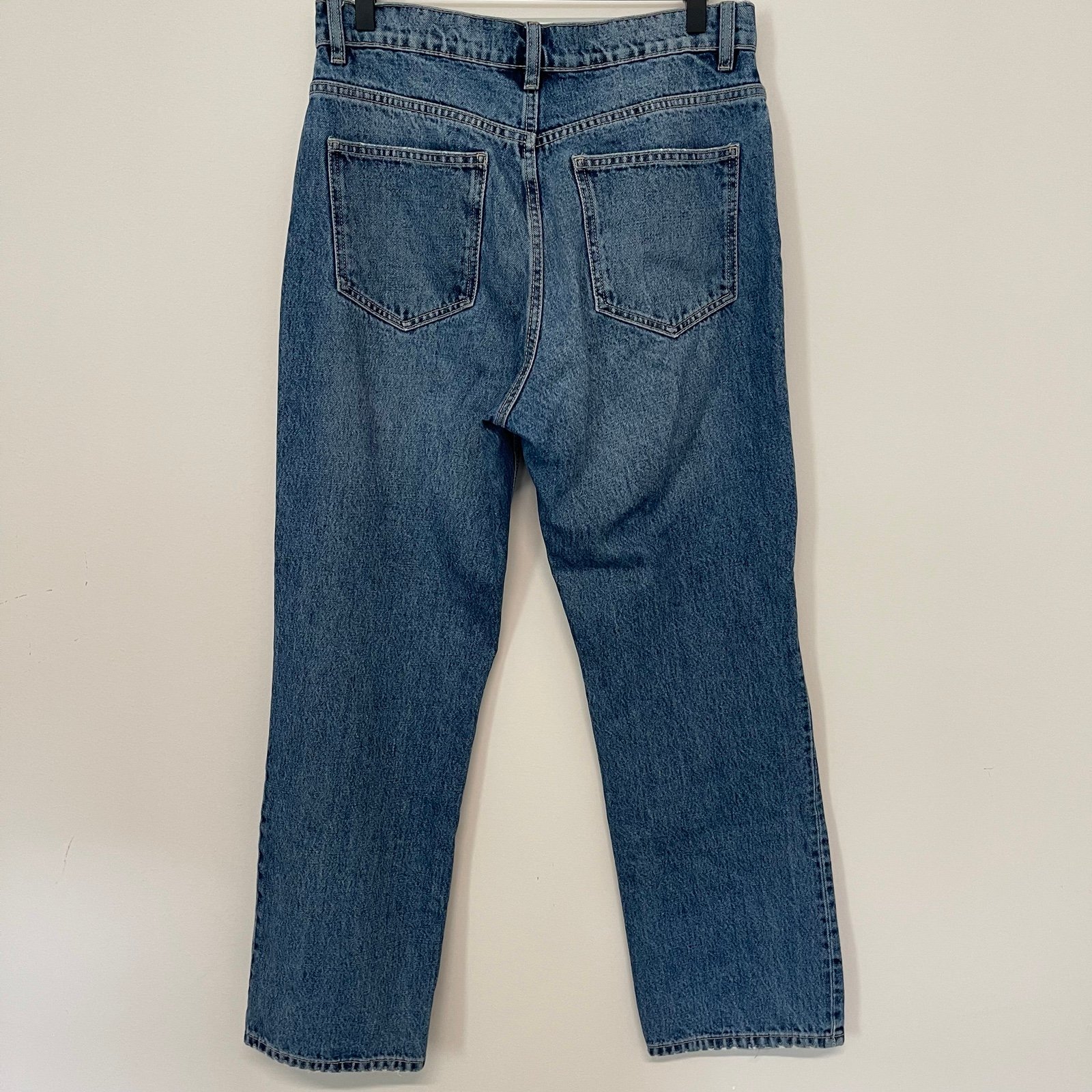 where to buy  Zara Straight Leg Blue Medium Wash Denim Jeans Pockets & Button Fly Women Size 8 klms2f2mR Novel 
