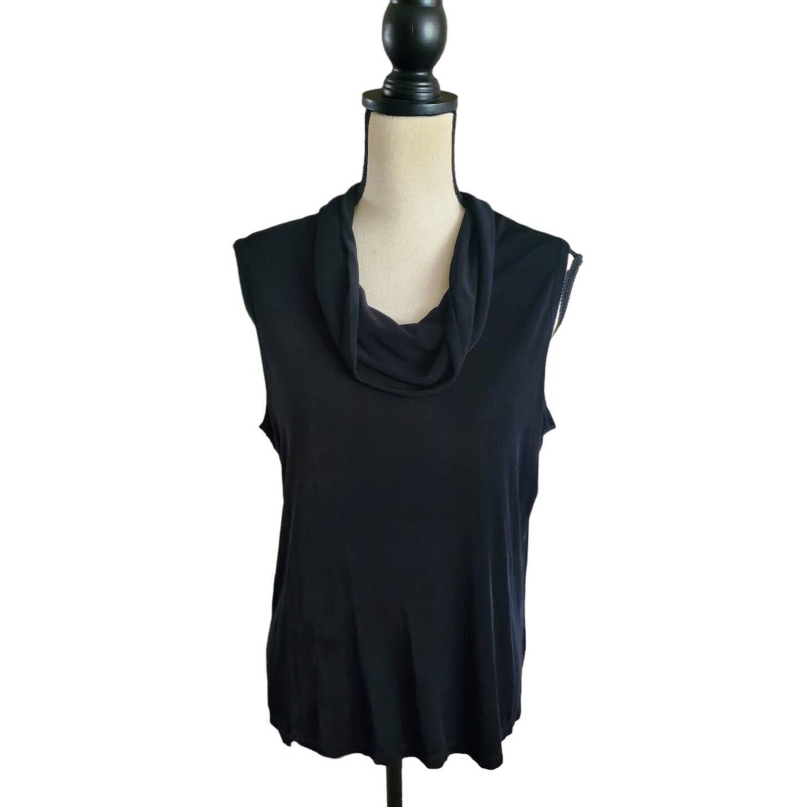 save up to 70% Mirasol Black Acetate Slinky Travelers Cowl Neck Sleeveless Top L pDT1K0cEq Discount