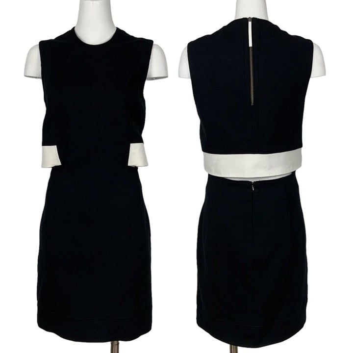 Classic Helmut Lang Flex Suit Dress 6 Black Wool Blend 